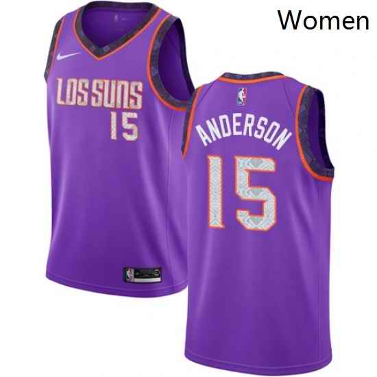Womens Nike Phoenix Suns 15 Ryan Anderson Swingman Purple NBA Jersey 2018 19 City Edition